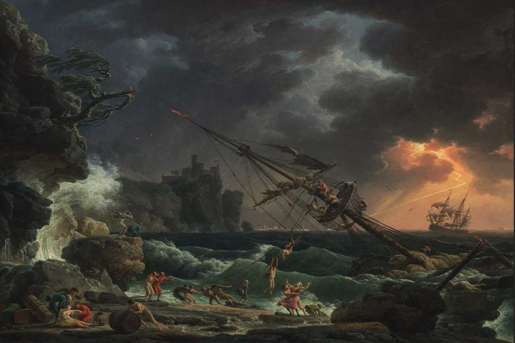 The Shipwreck, 1772, by Claude Joseph Vernet. Image: Wikimedia Commons