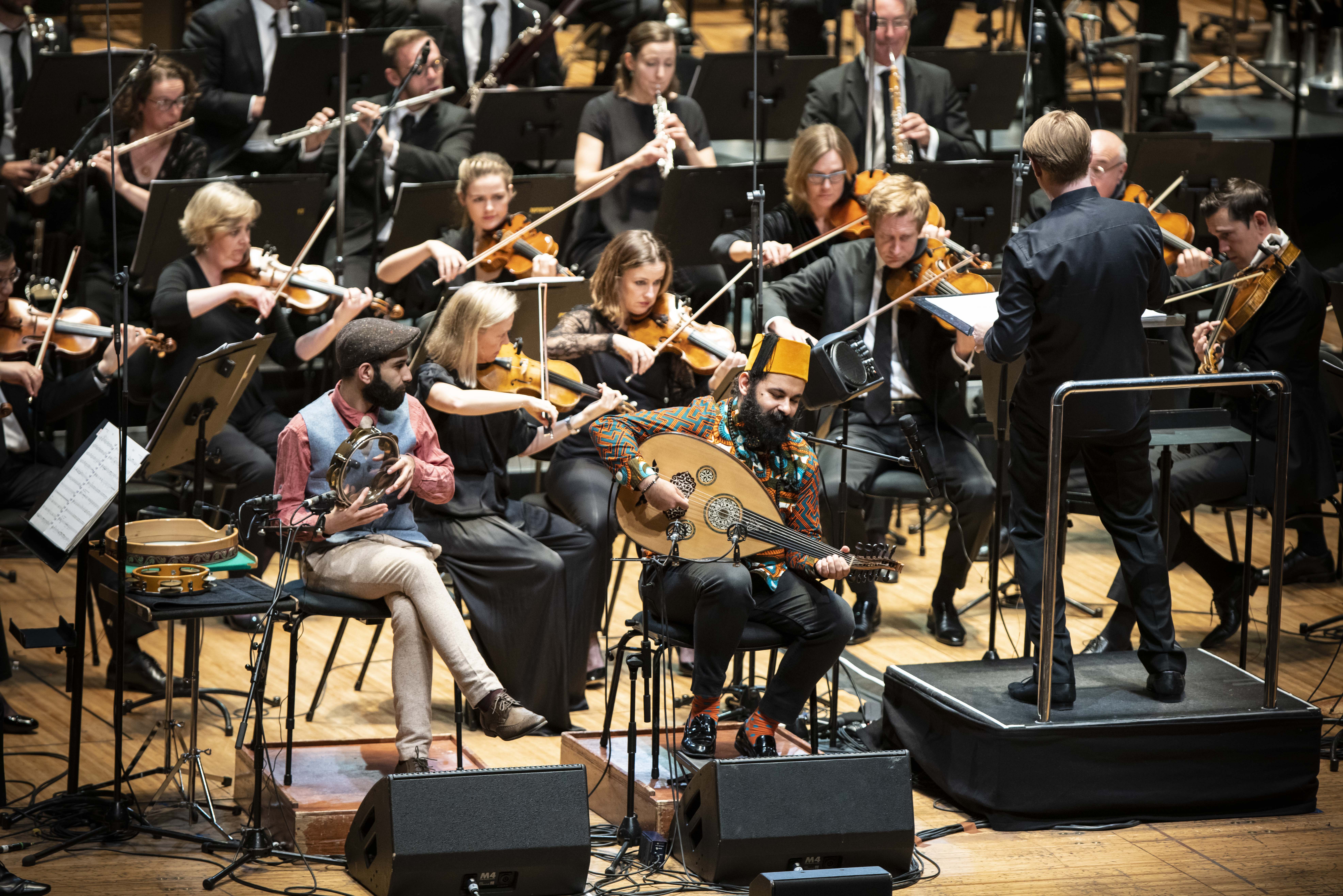 Joseph and James Tawadros performing with the Sydney Symphony Orchestra