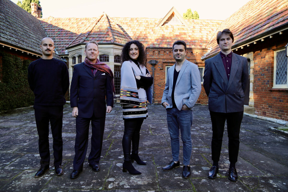 The Zela Margossian Quintet: from left to right, Alexander Inman-Hislop, Stuart Vandegraaff, Zela Margossian, Adem Yilmaz and Jacques Emery.