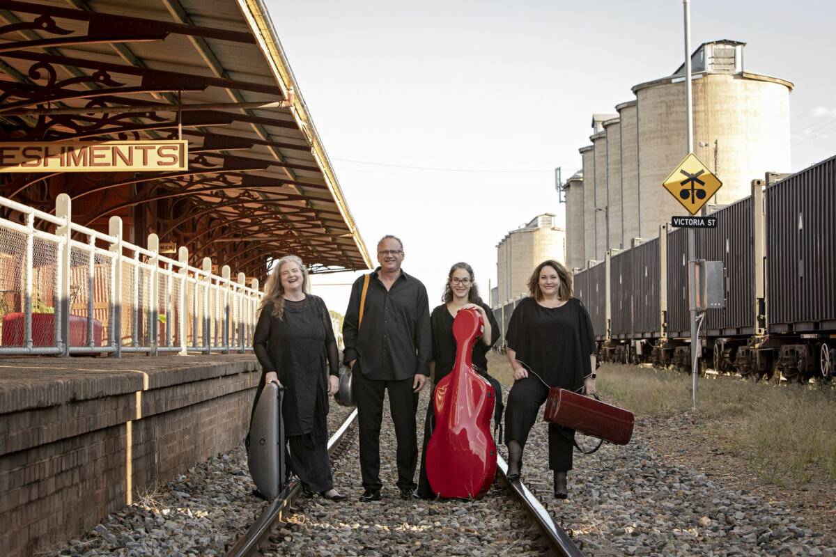 Acacia Quartet on tour in Temora, where the quartet played at an old train station.