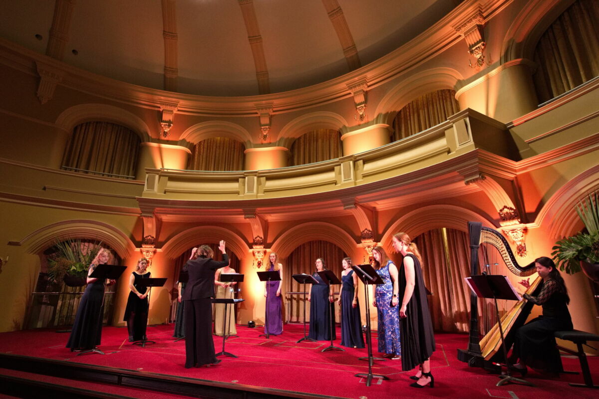 Giovanni Consort performing Songs for the Soul at Government House Ballroom, Perth on 21 May, 2022.