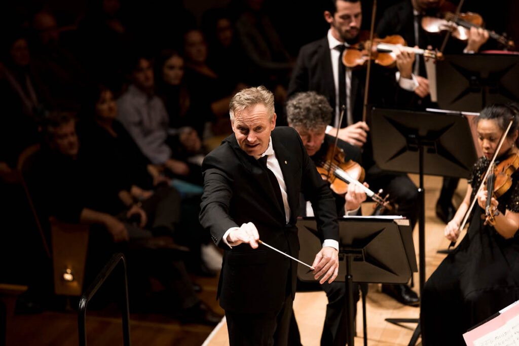 Alexander Briger conducting the Australian World Orchestra