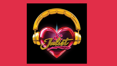 Neon heart with gold headphones